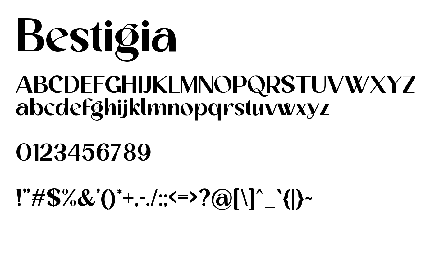 Bestigia Font preview