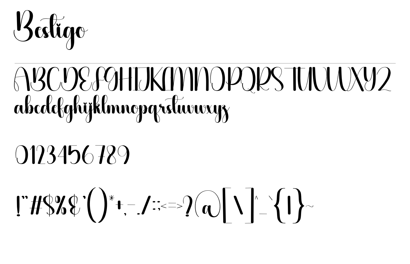 Bestigo Font preview