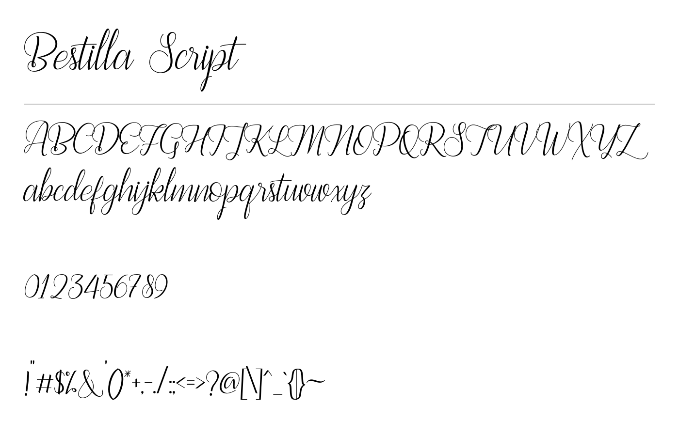 Bestilla Script Font preview
