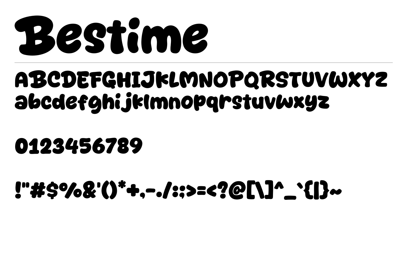 Bestime Font preview