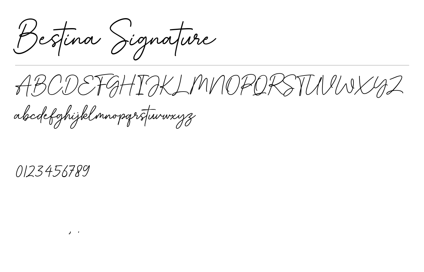Bestina Signature Font preview