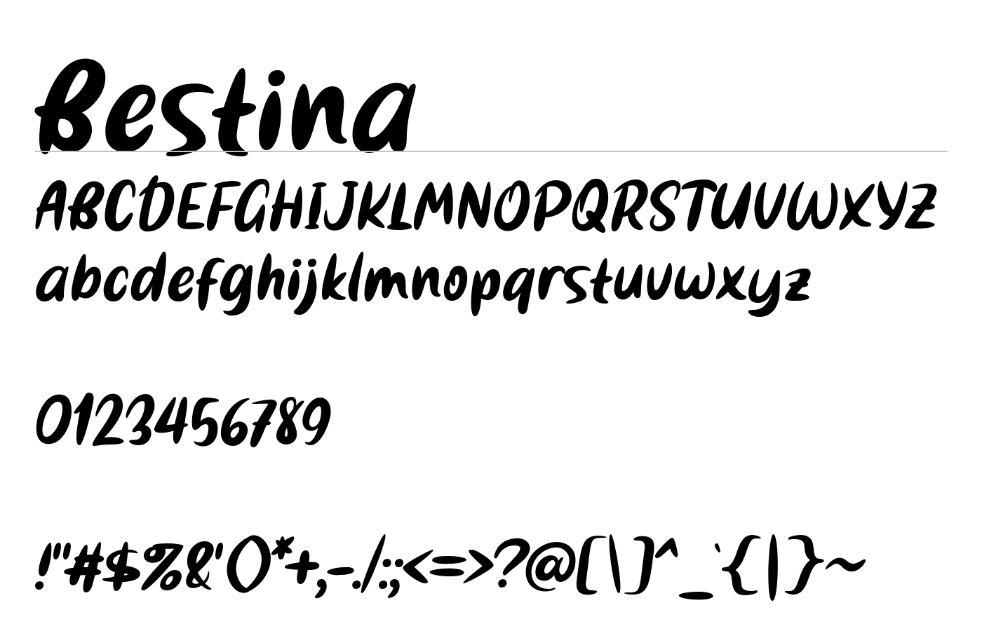 Bestina Font preview