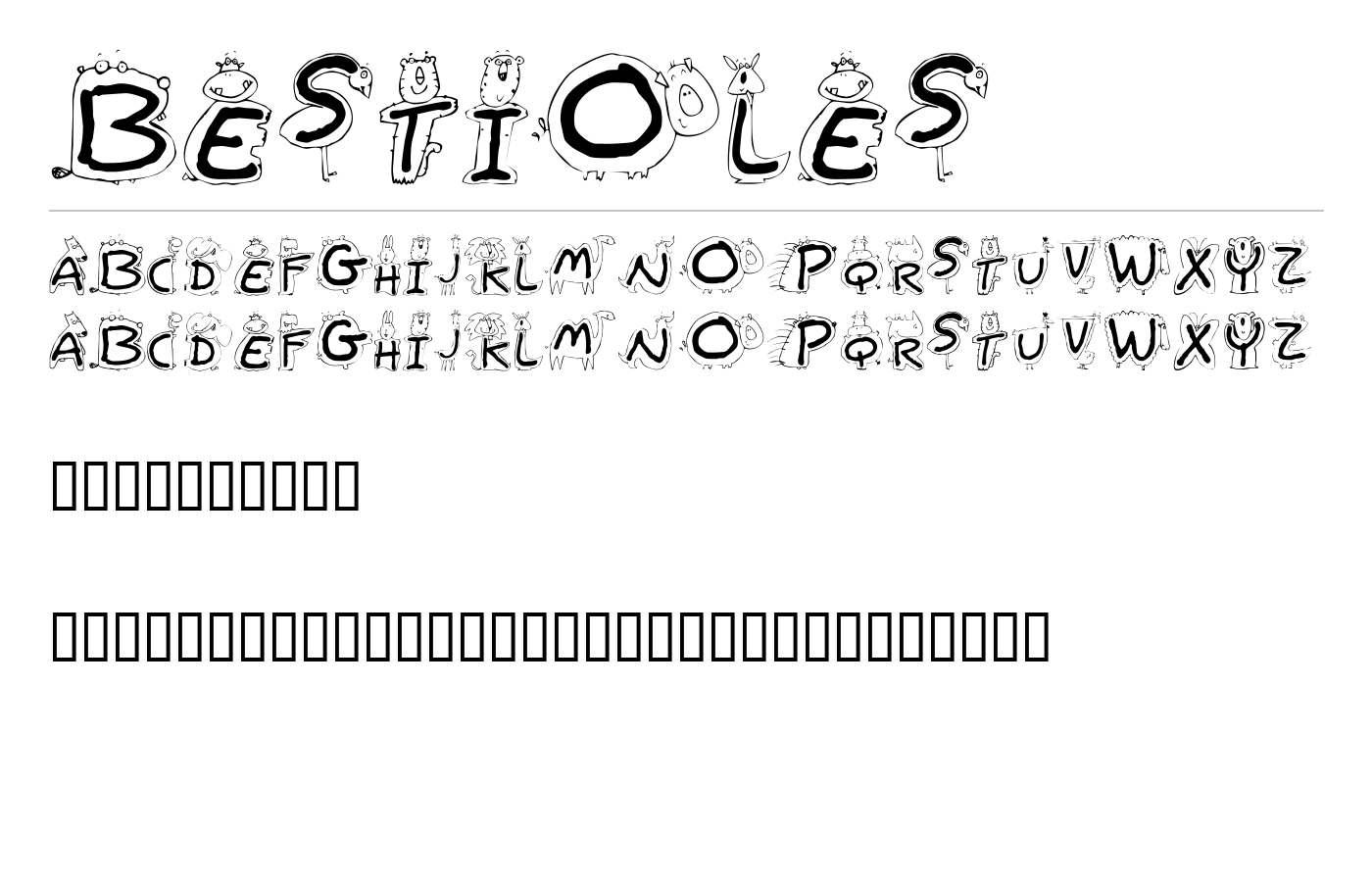 Bestioles Font preview