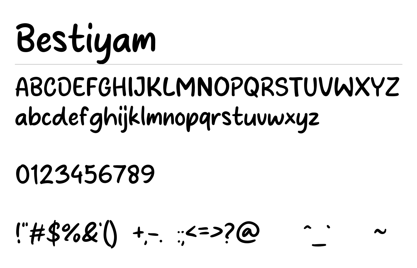 Bestiyam Font preview