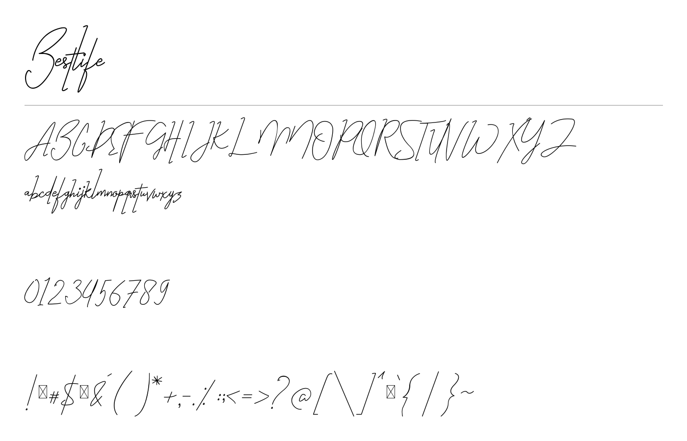 Bestlife Font preview