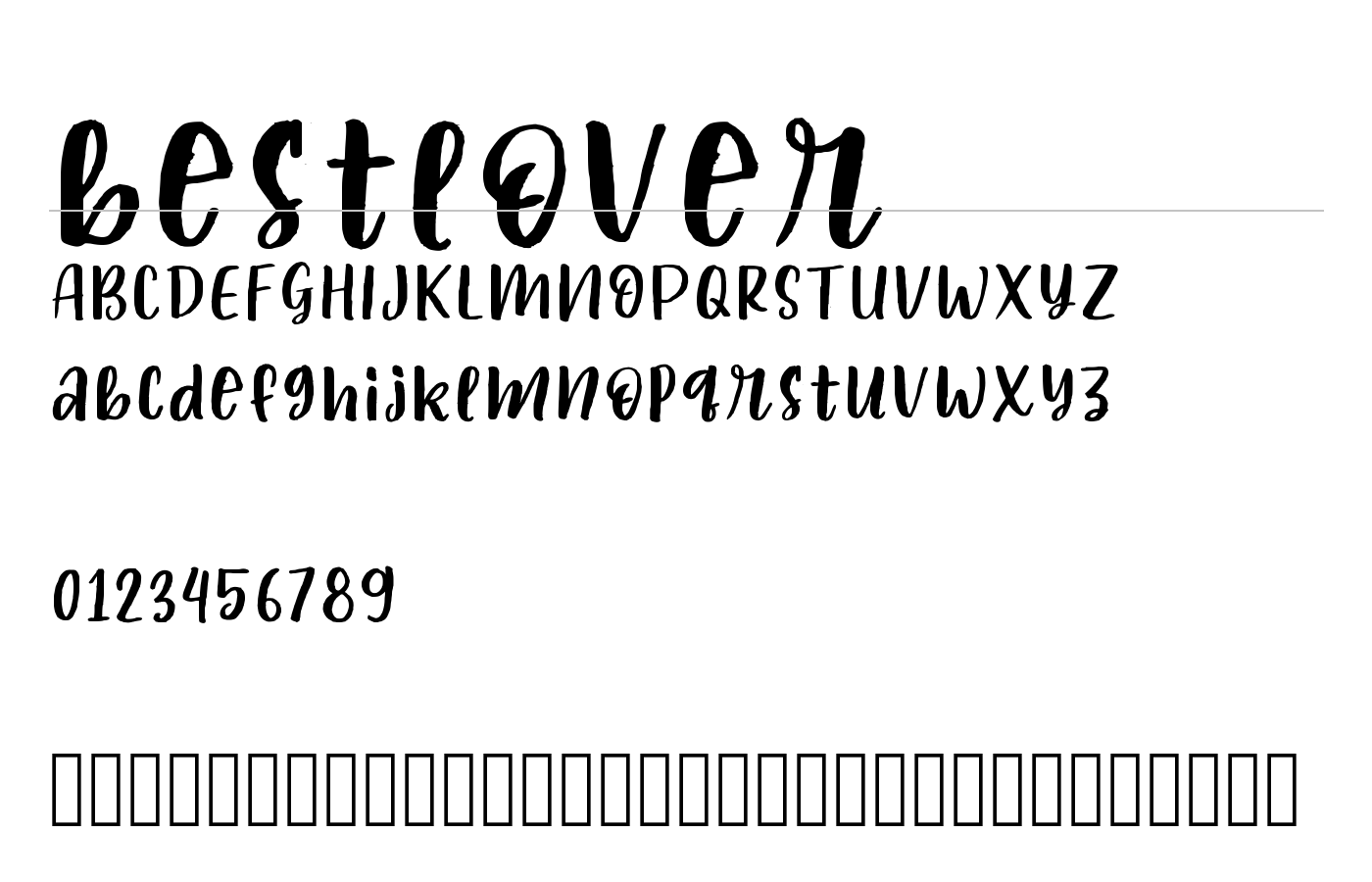 bestlover Font preview