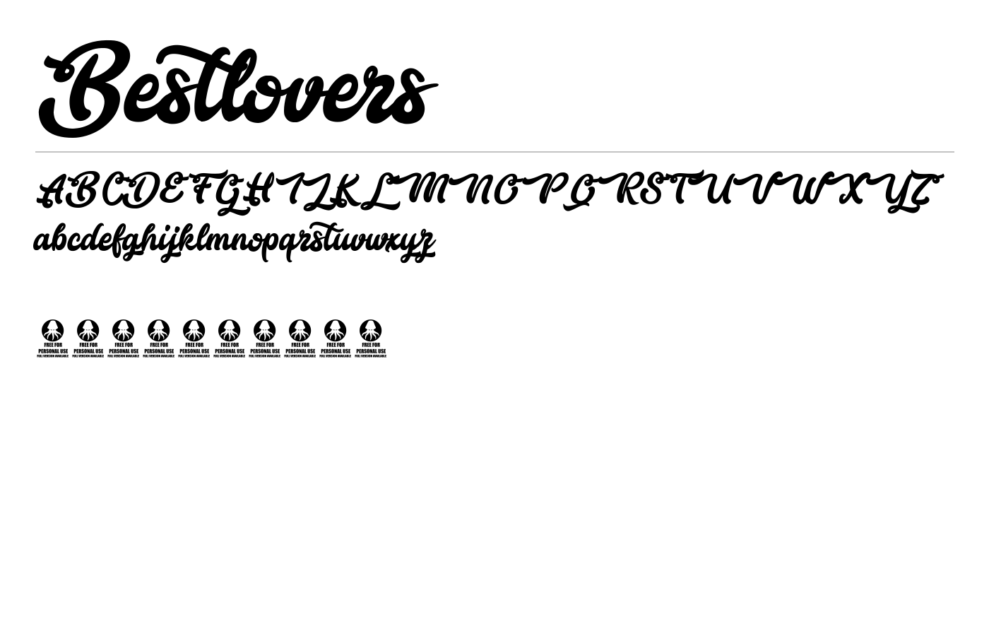 Bestlovers Font preview