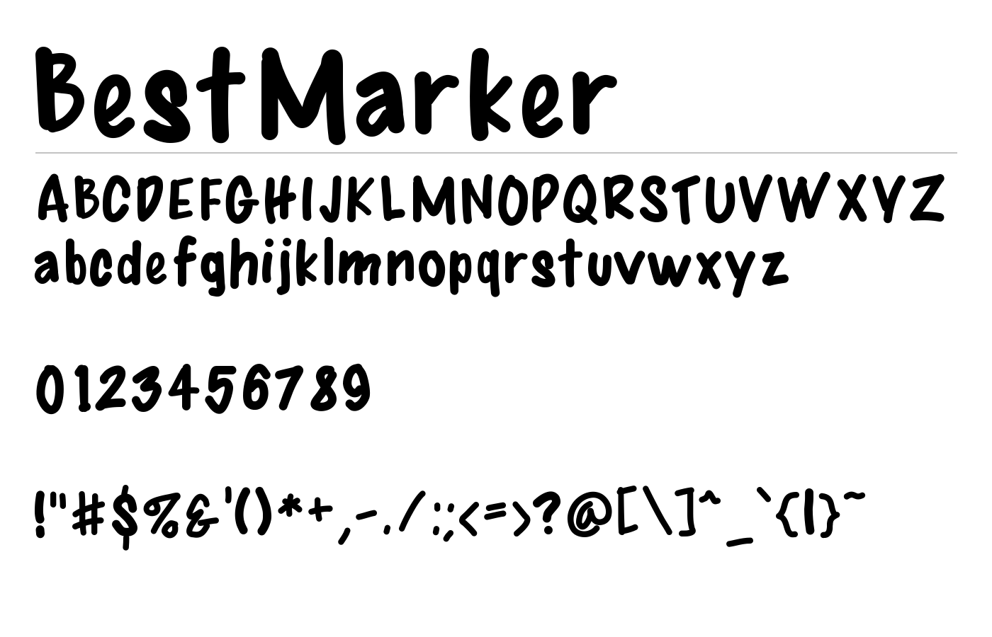 BestMarker Font preview
