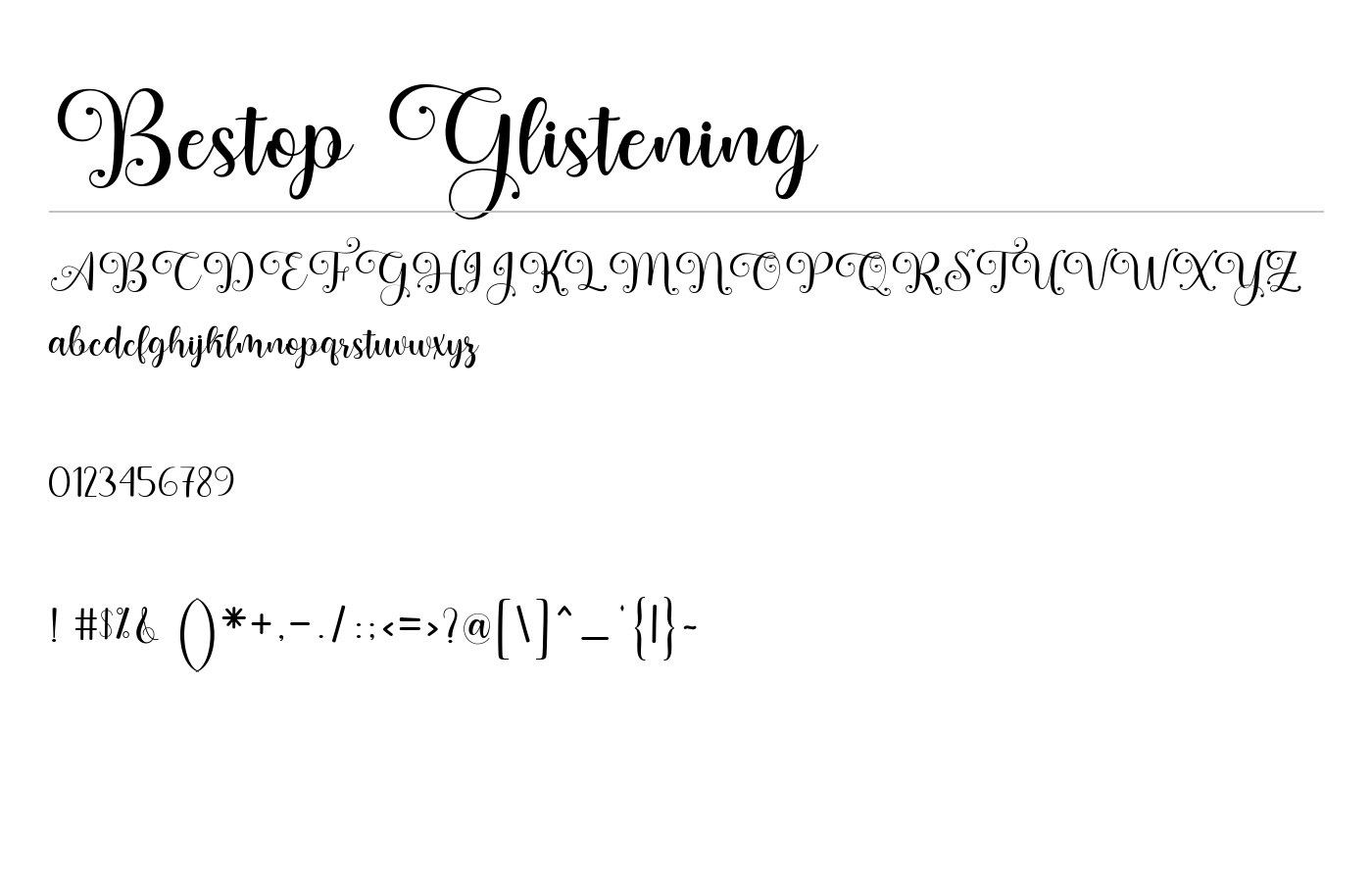 Bestop Glistening Font preview