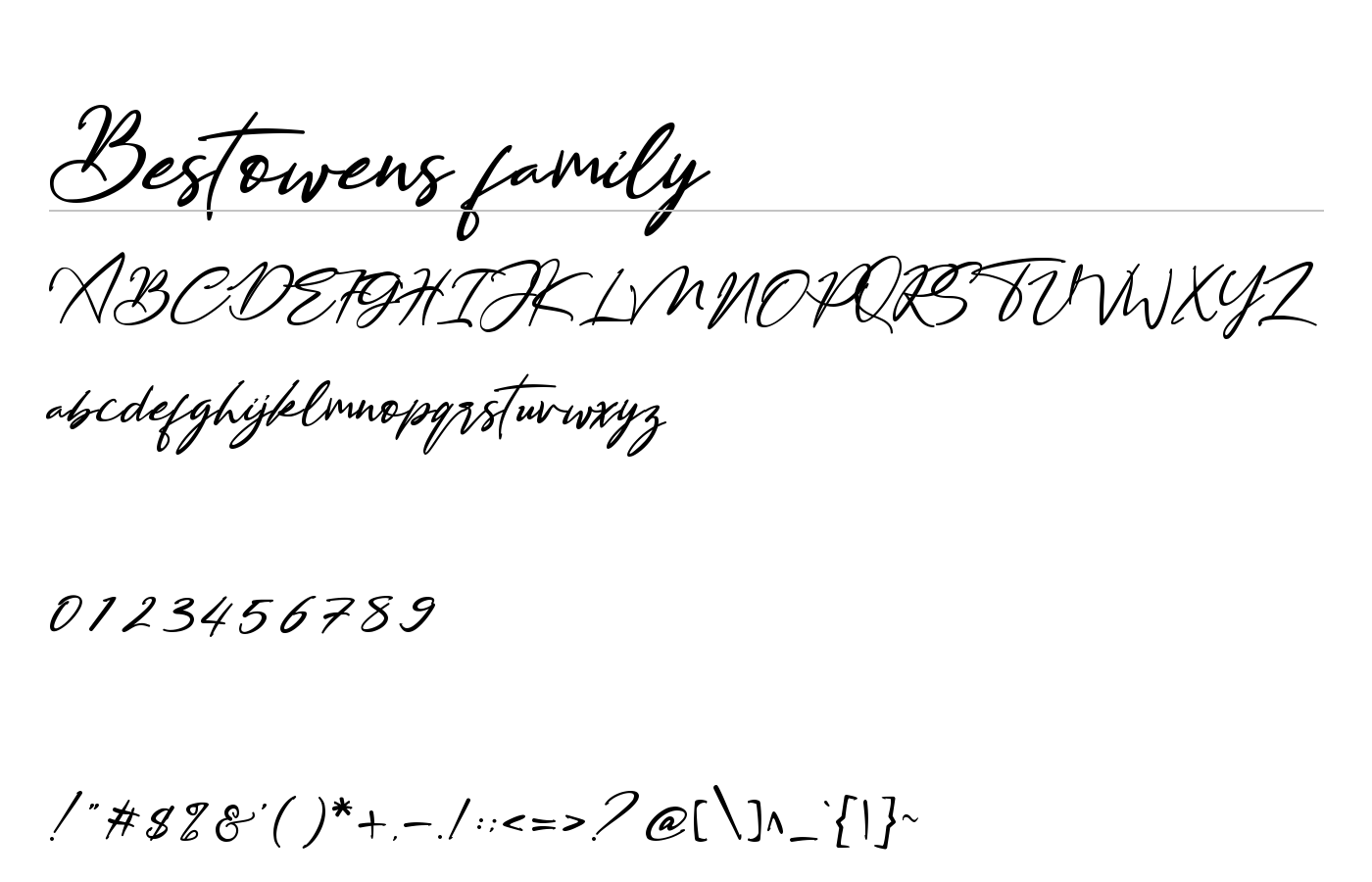 Bestowens family Font preview
