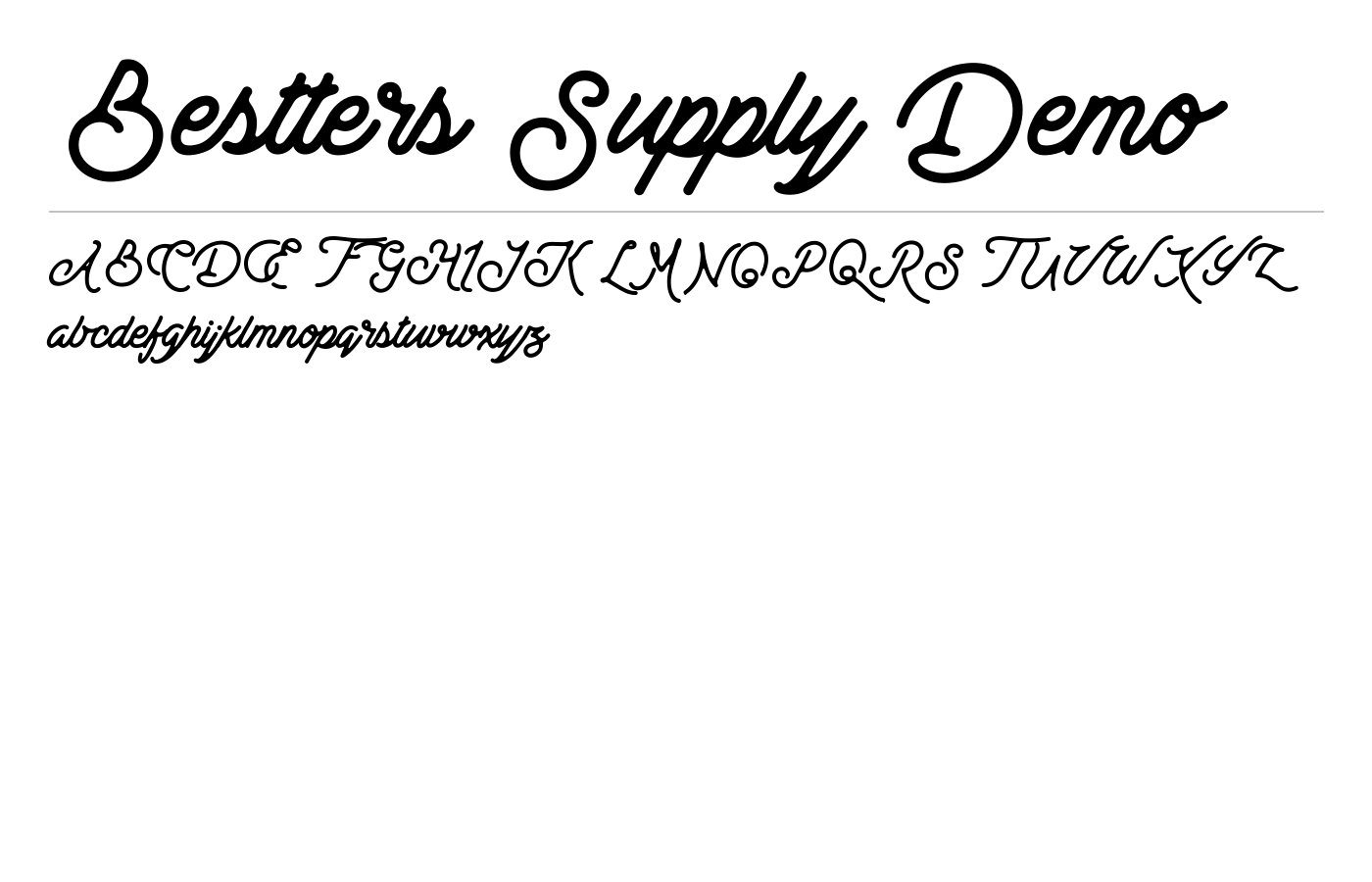 Bestters Supply Demo Font preview