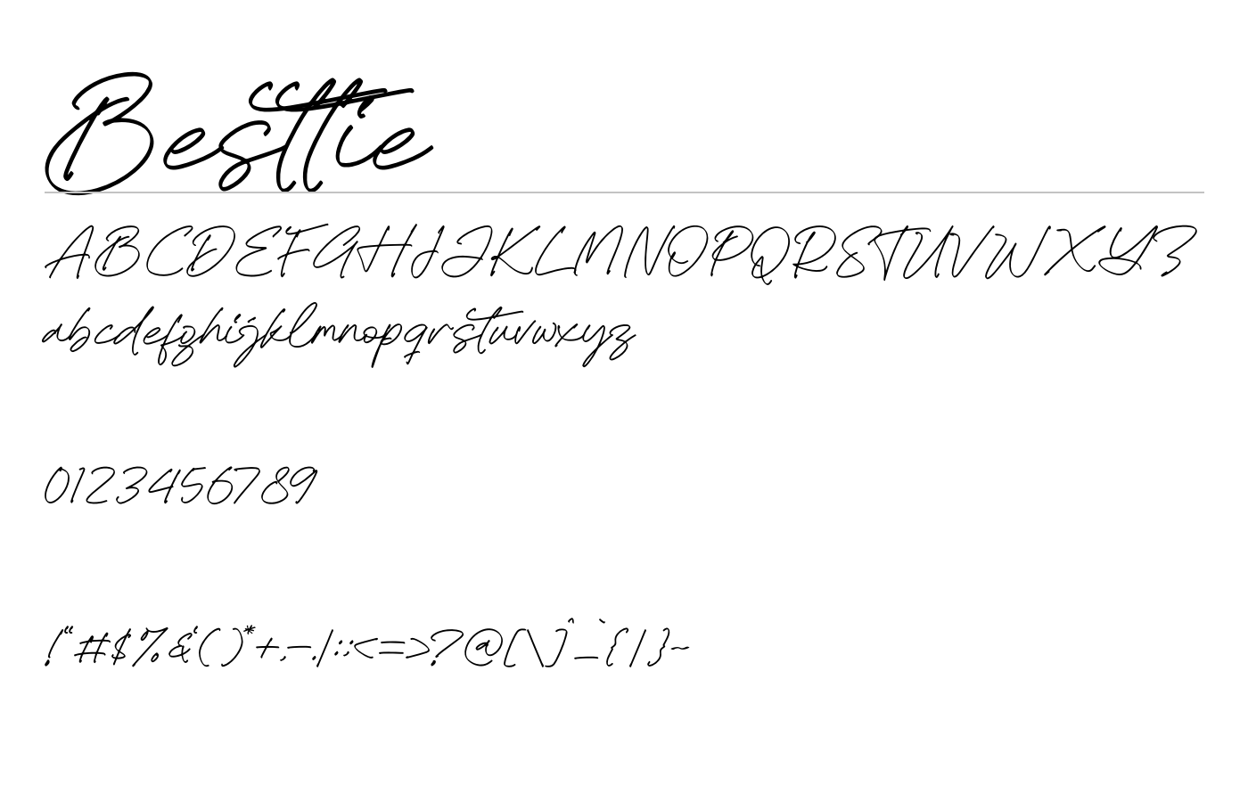 Besttie Font preview