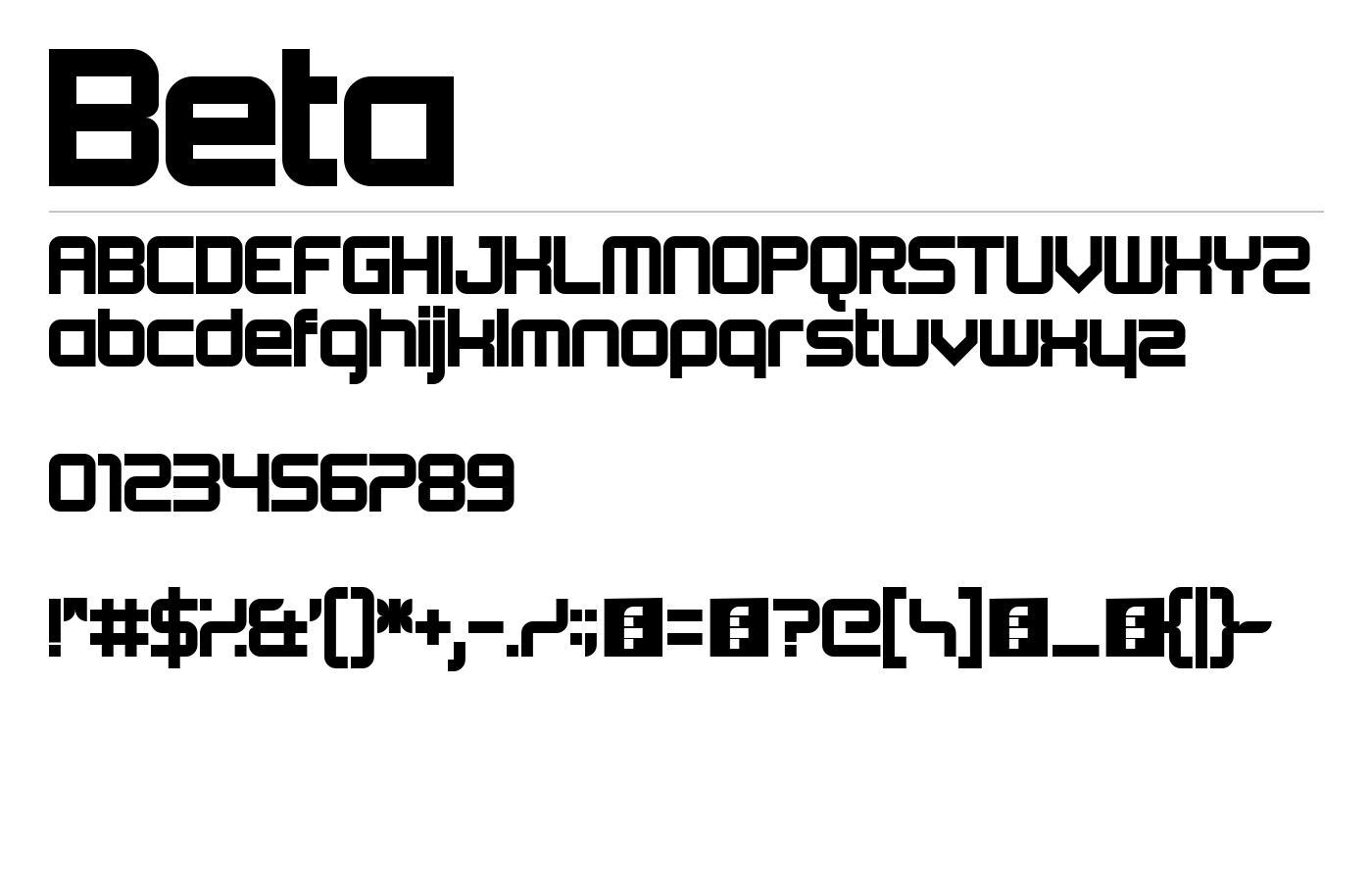 Beta Font preview
