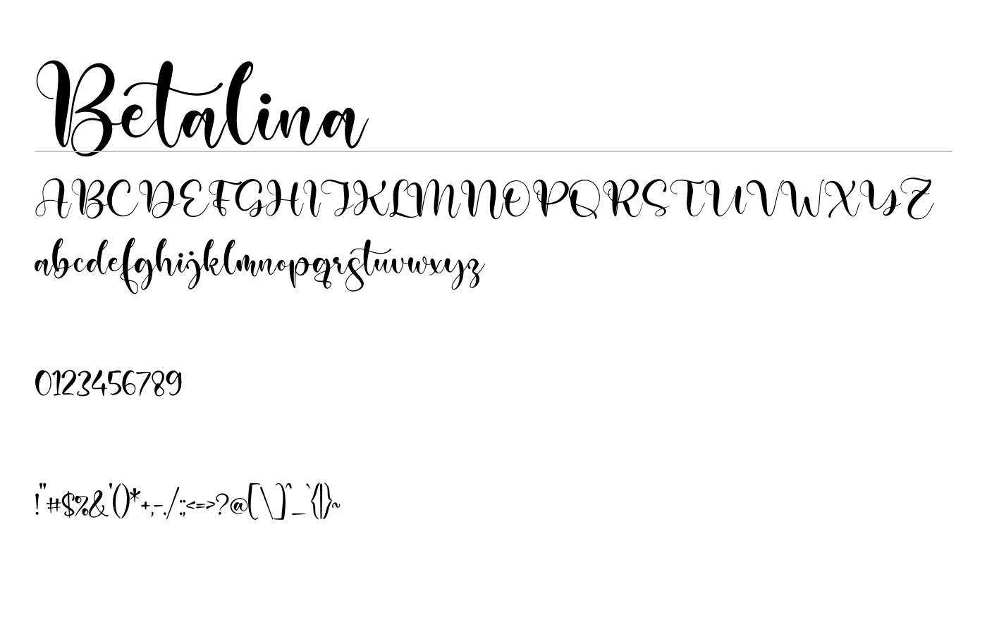 Betalina Font preview