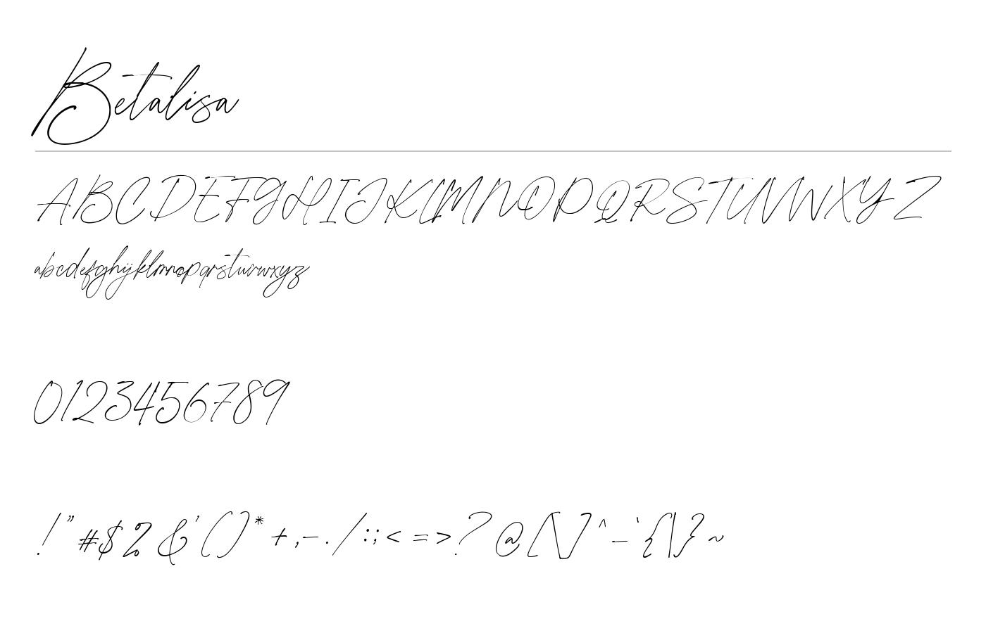Betalisa Font preview