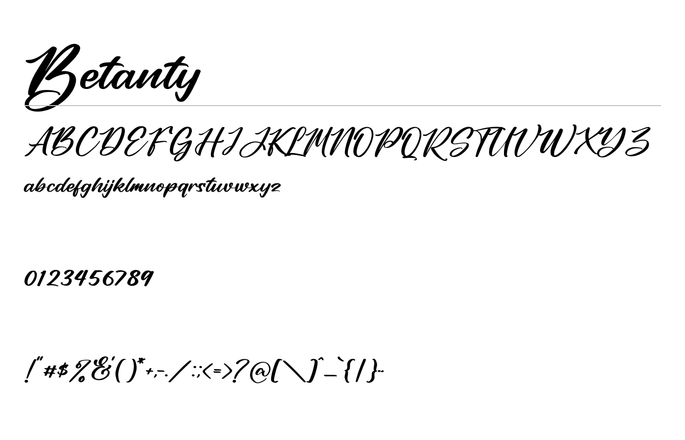 Betanty Font preview