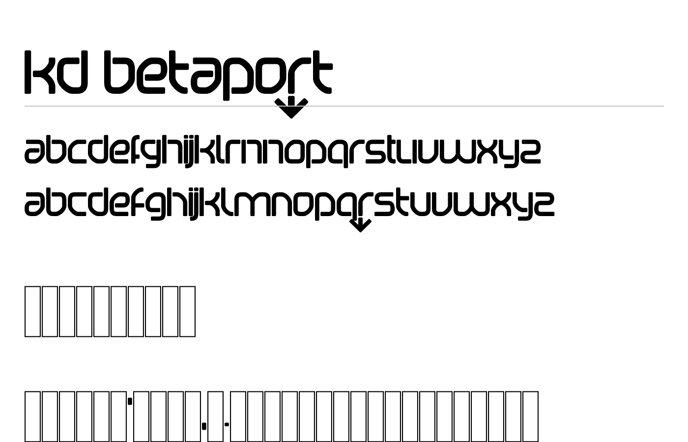 KD Betaport Font preview