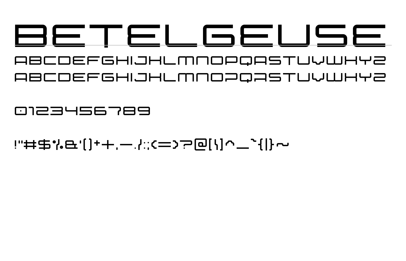Betelgeuse Font preview