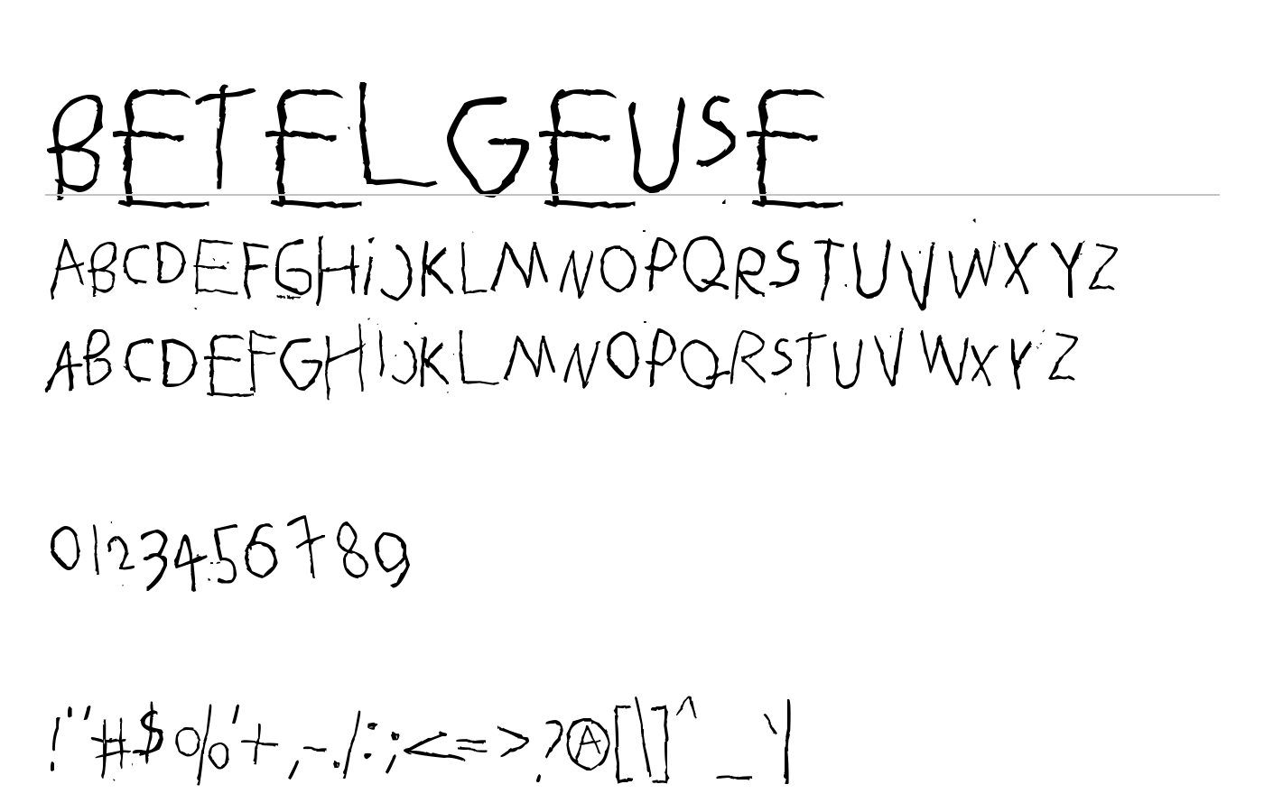 Betelgeuse Font preview