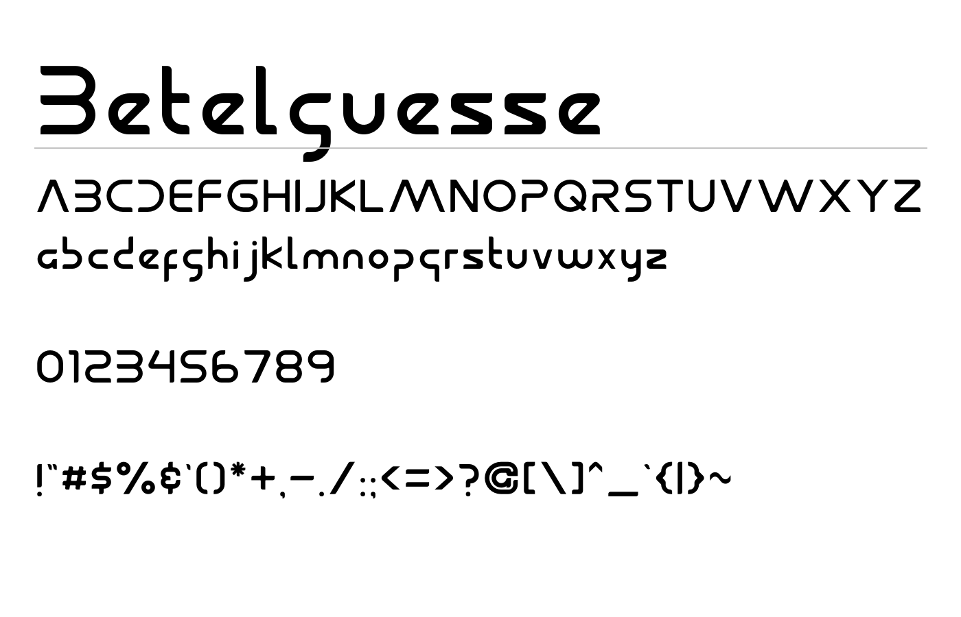 Betelguesse Font preview