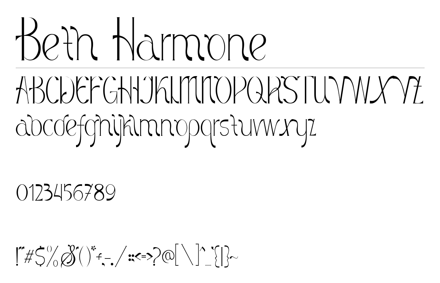 Beth Harmone Font preview