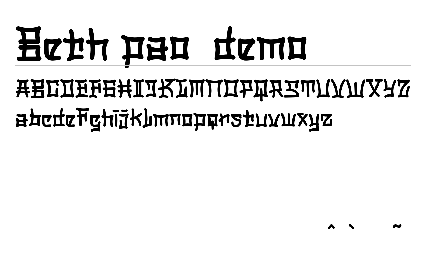Beth pao-demo Font preview