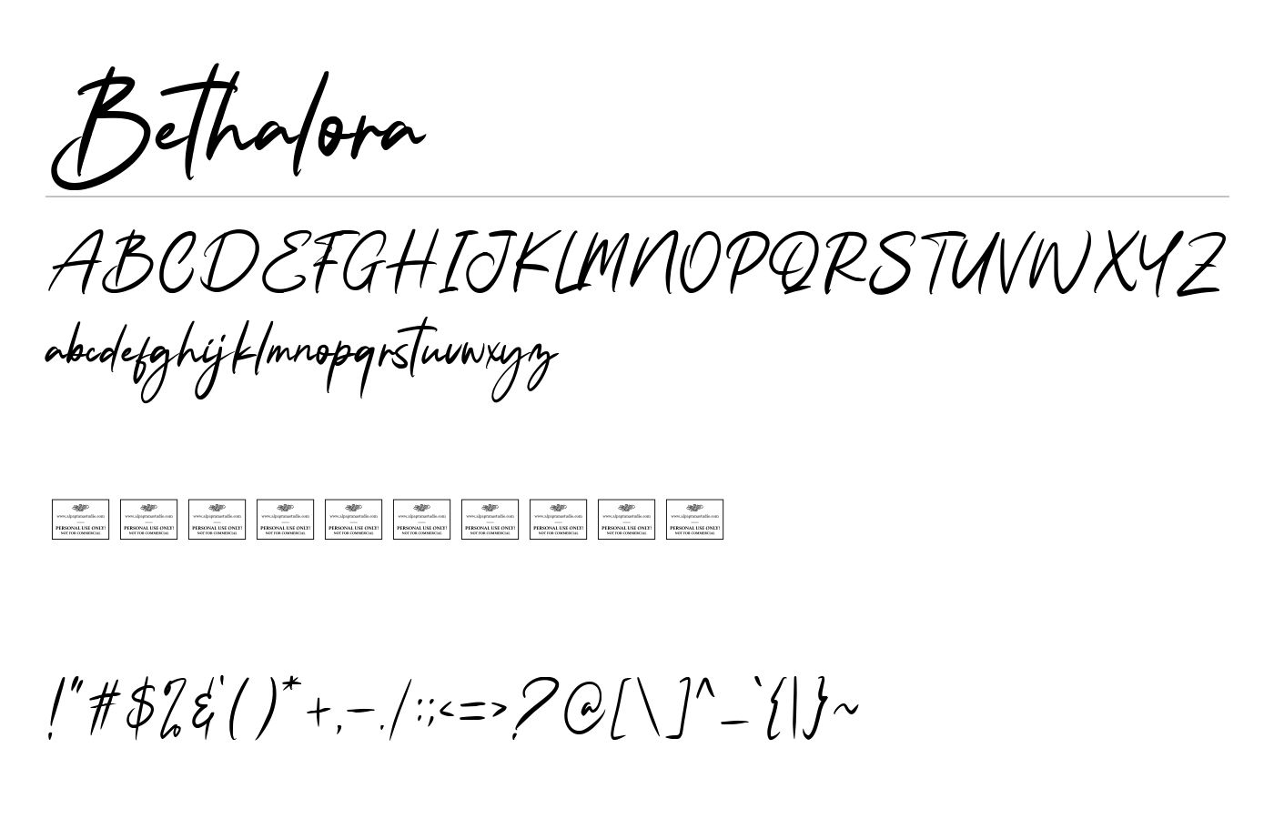 Bethalora Font preview