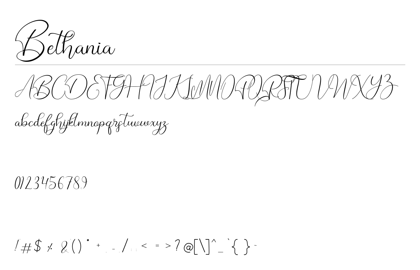 Bethania Font preview