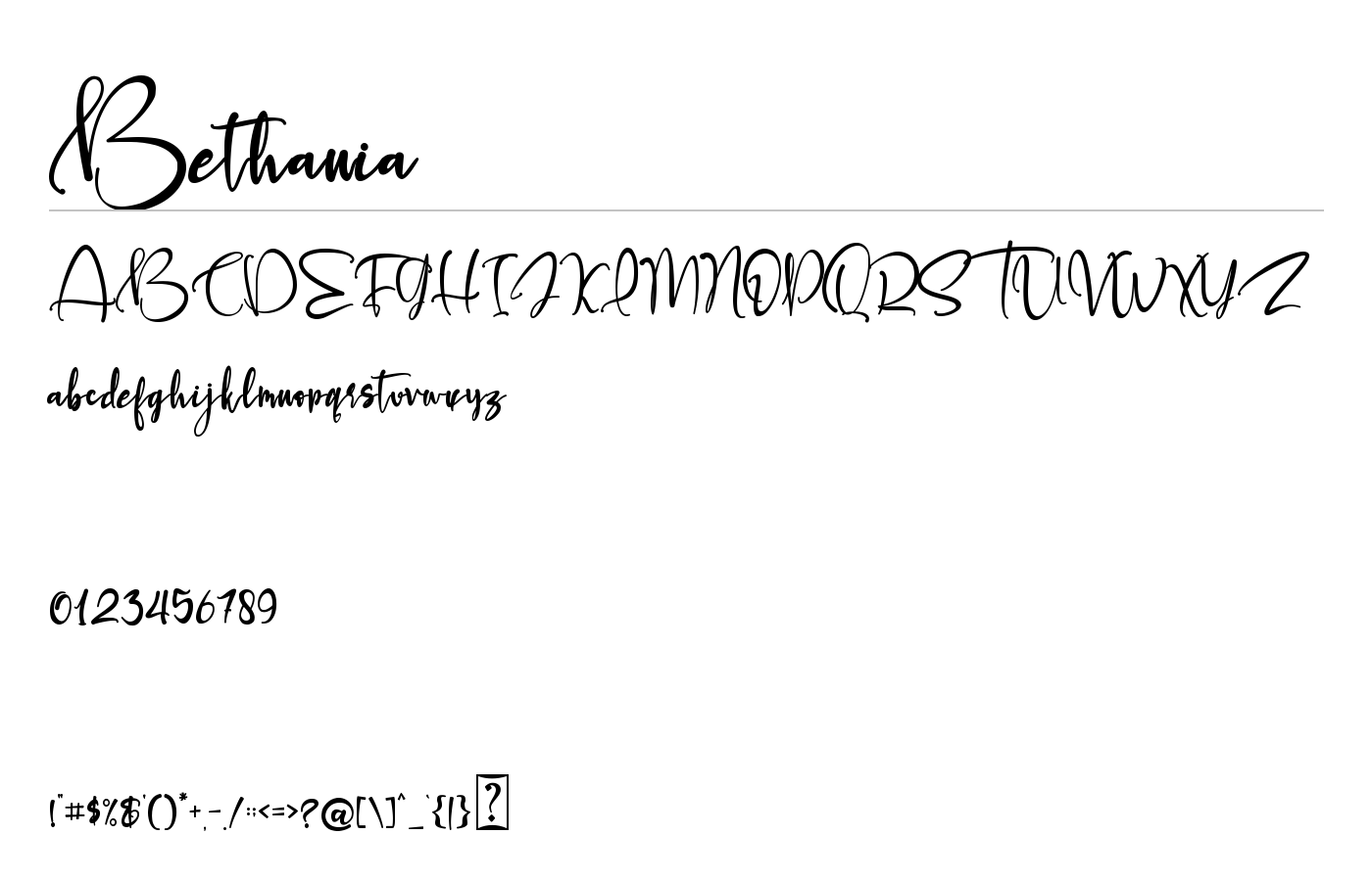 Bethania Font preview