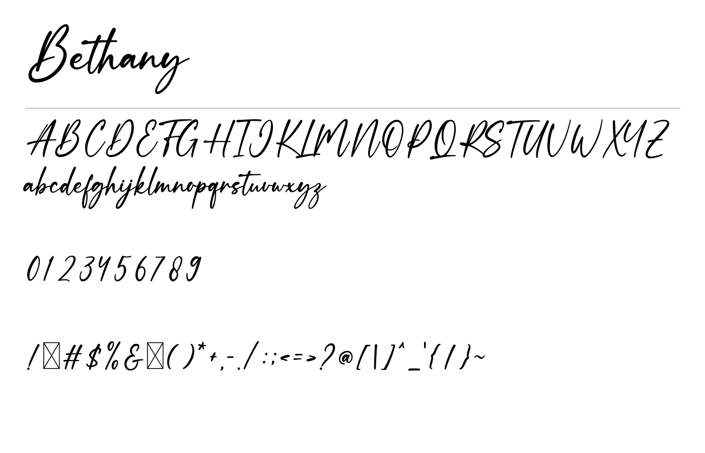 Bethany Font preview