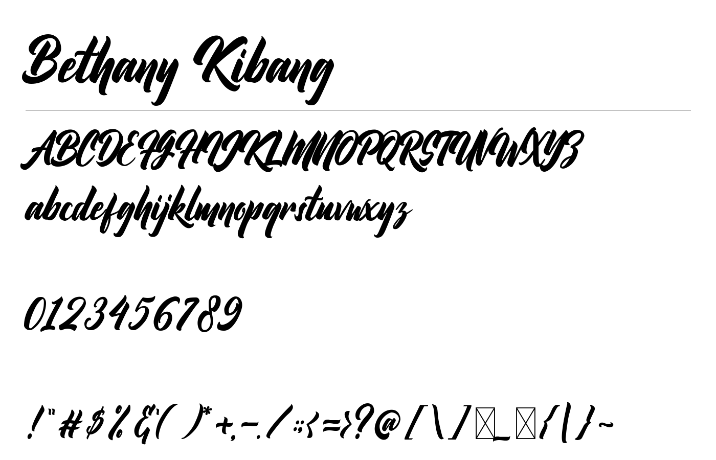 Bethany Kibang Font preview