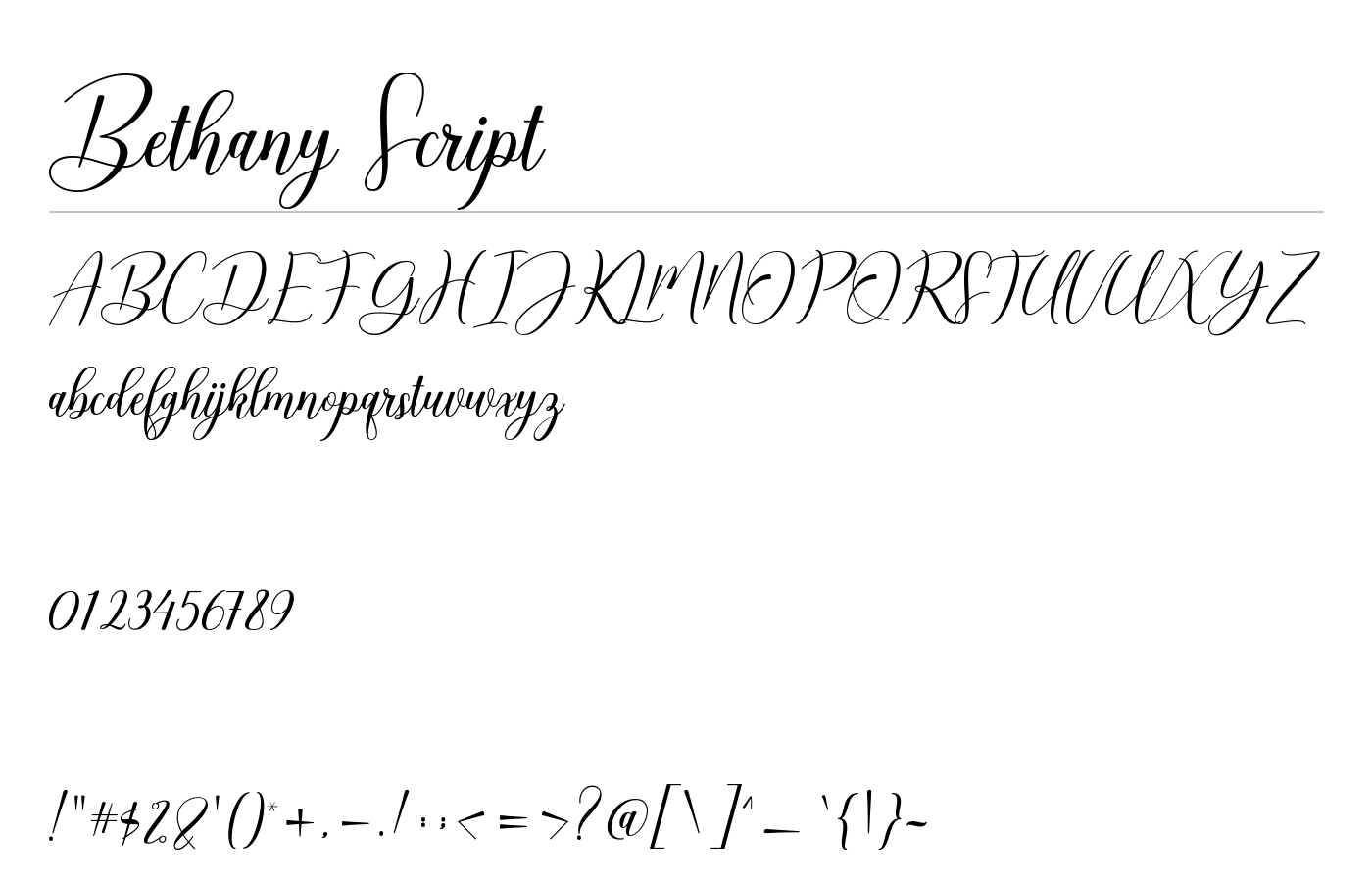 Bethany Script Font preview