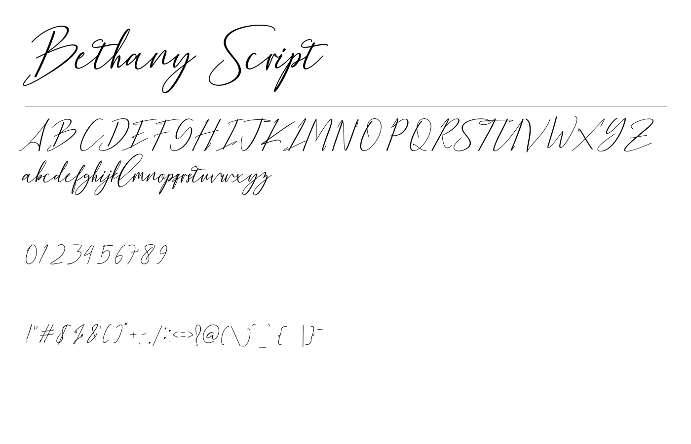 Bethany Script Font preview