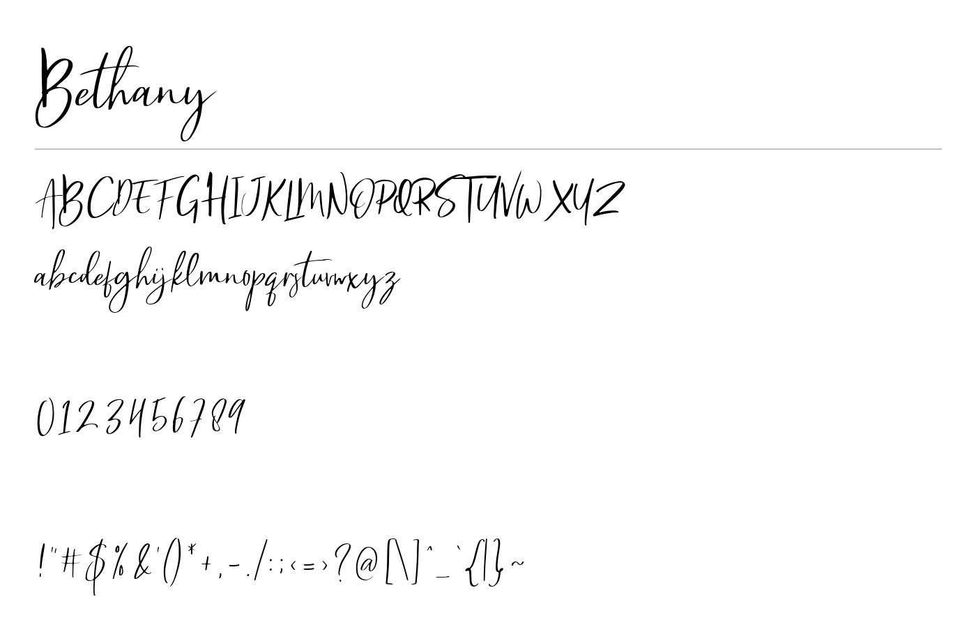 Bethany Font preview