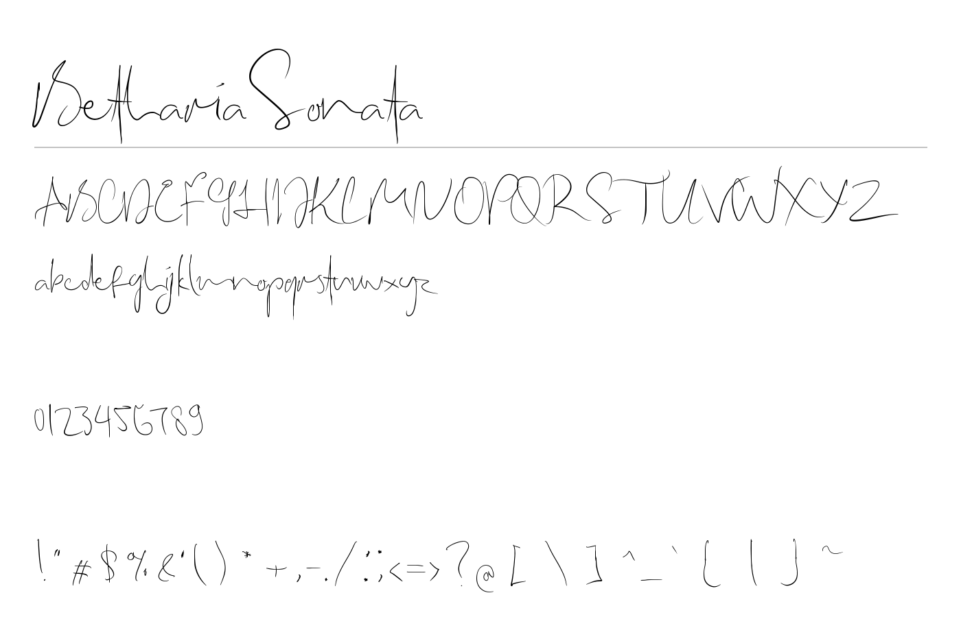 BethariaSonata Font preview