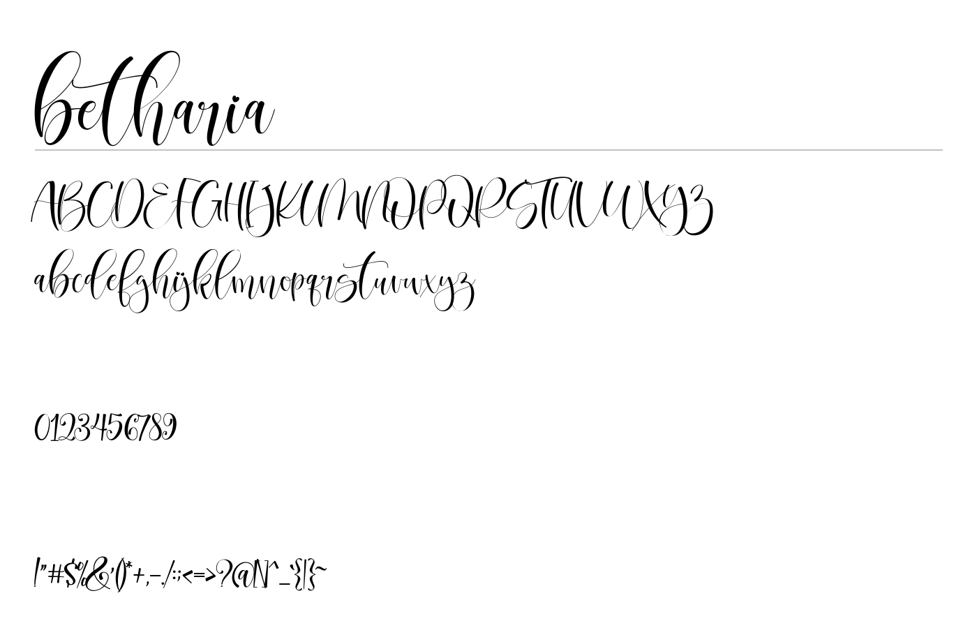 betharia Font preview