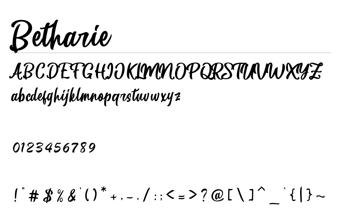 Betharie Font preview