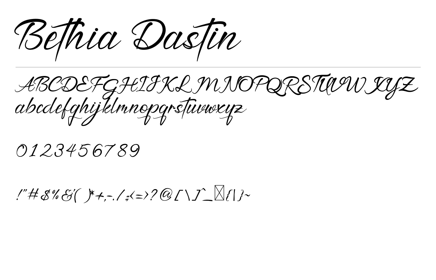 Bethia Dastin Font preview