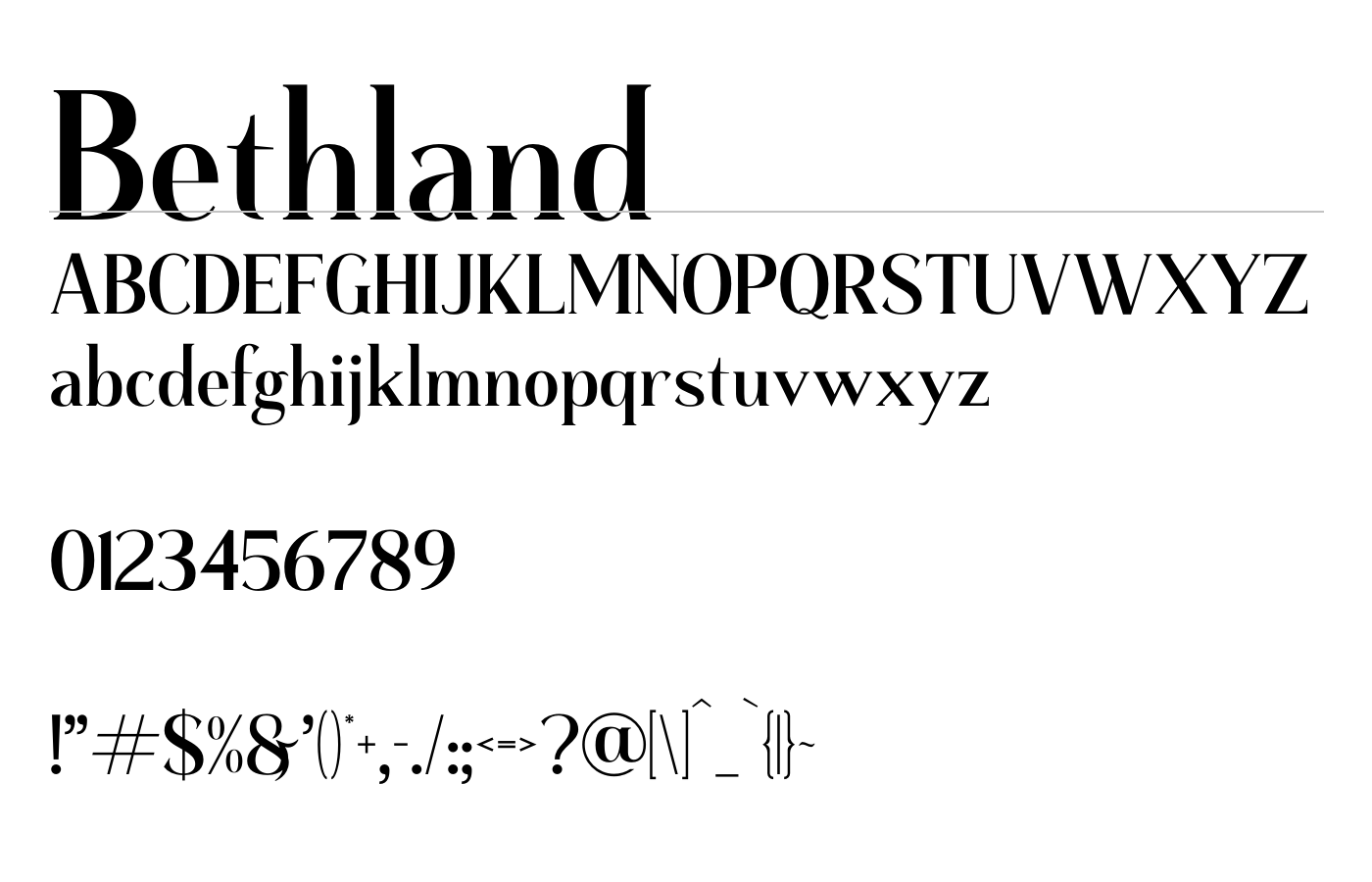 Bethland Font preview