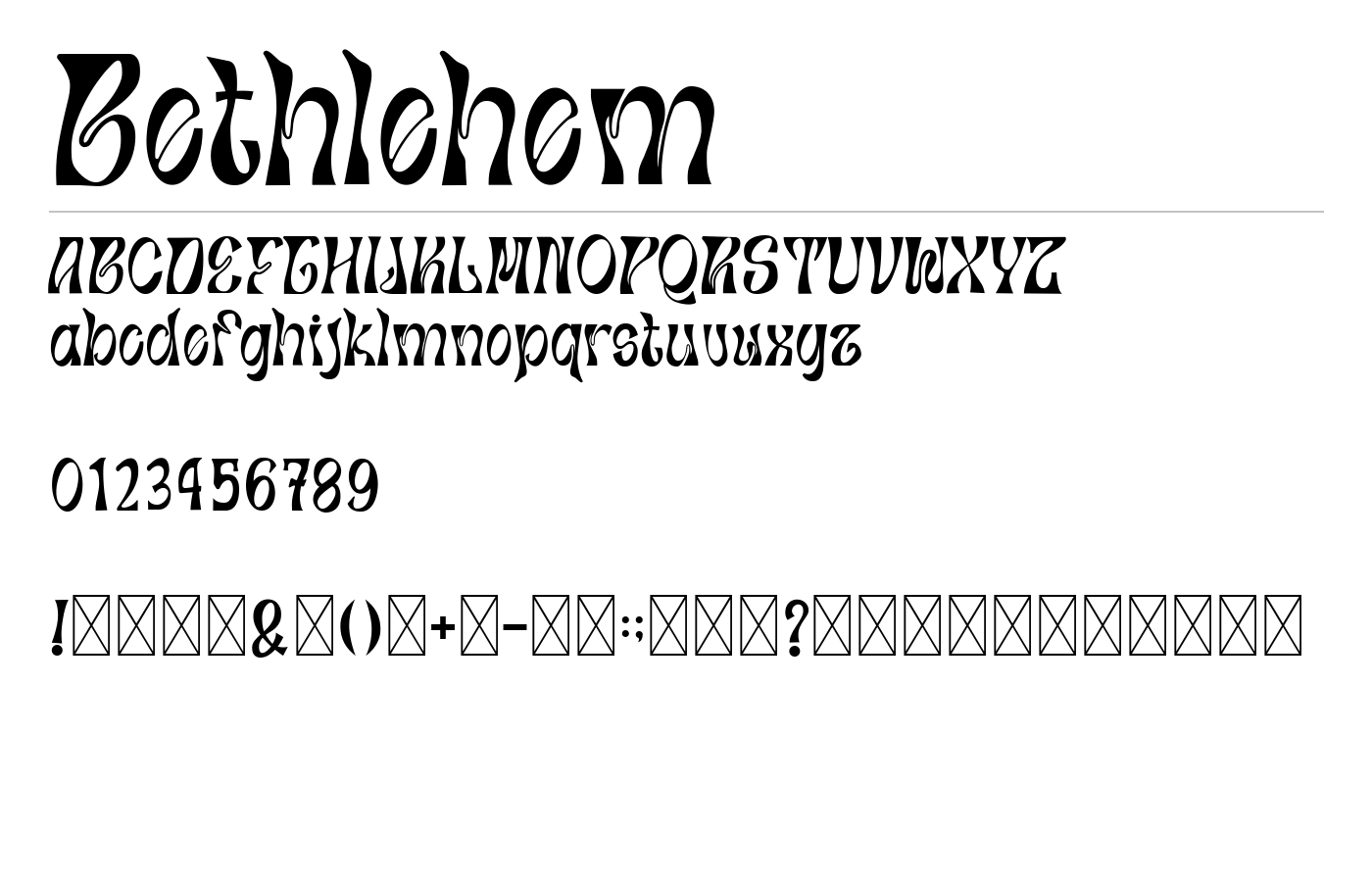 Bethlehem Font preview