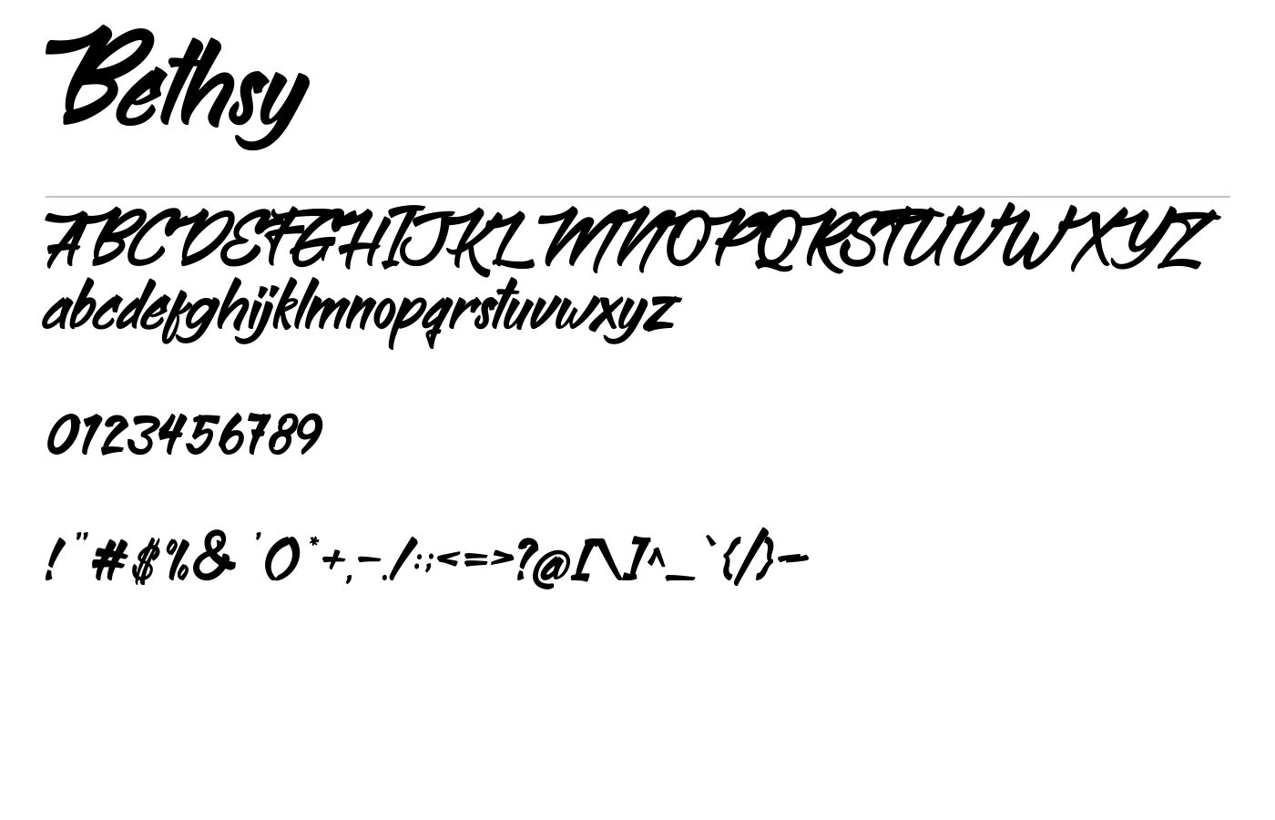 Bethsy Font preview