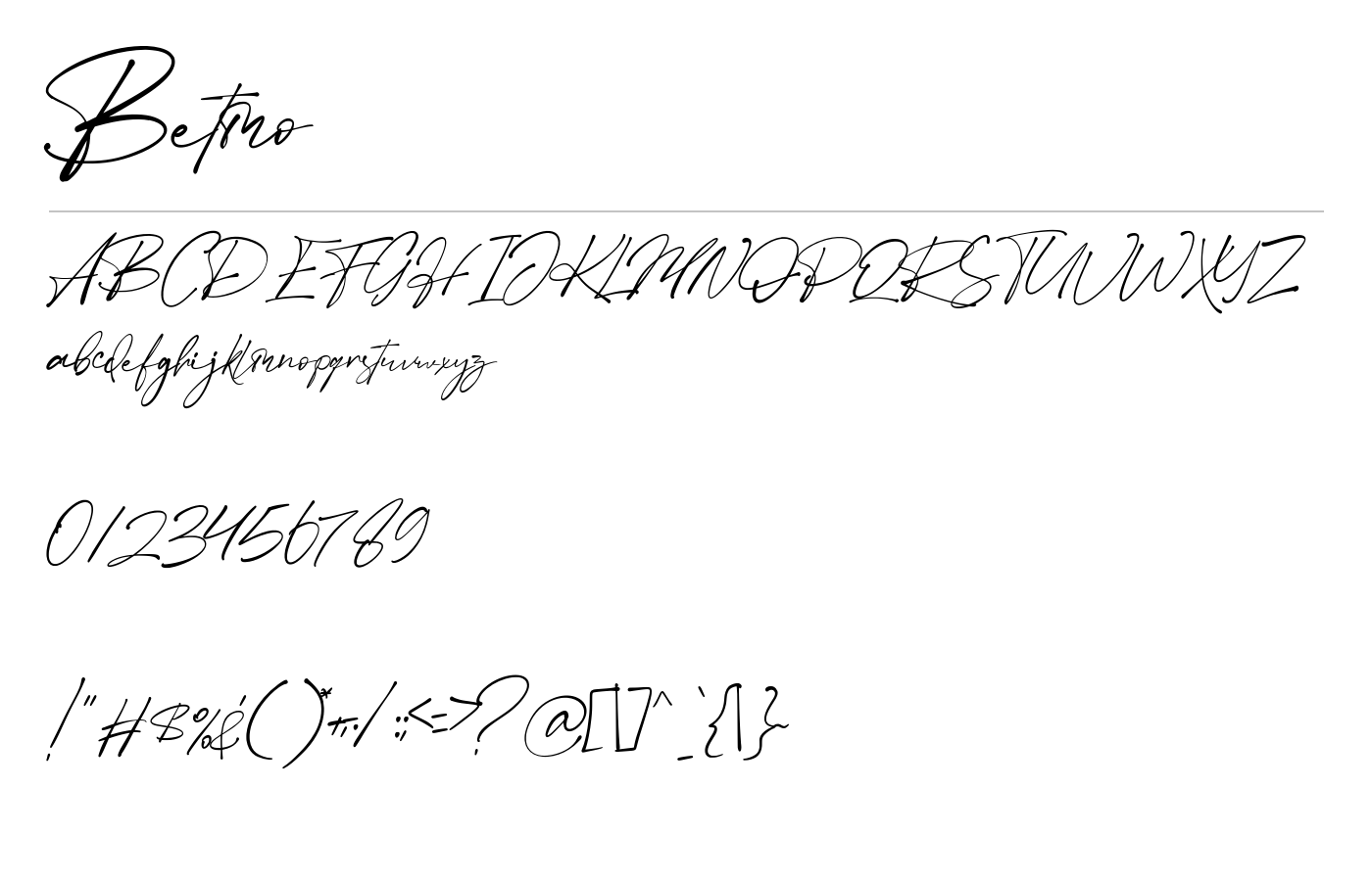 Betmo Font preview