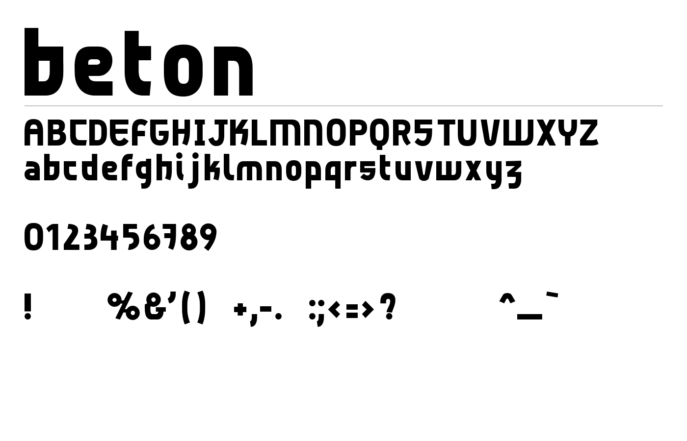 beton Font preview