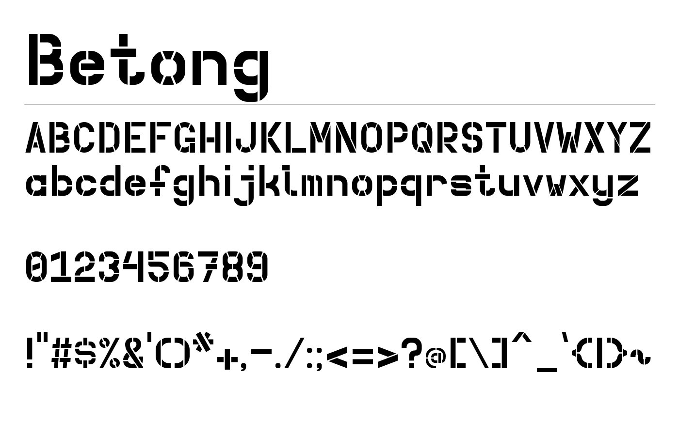 Betong Font preview