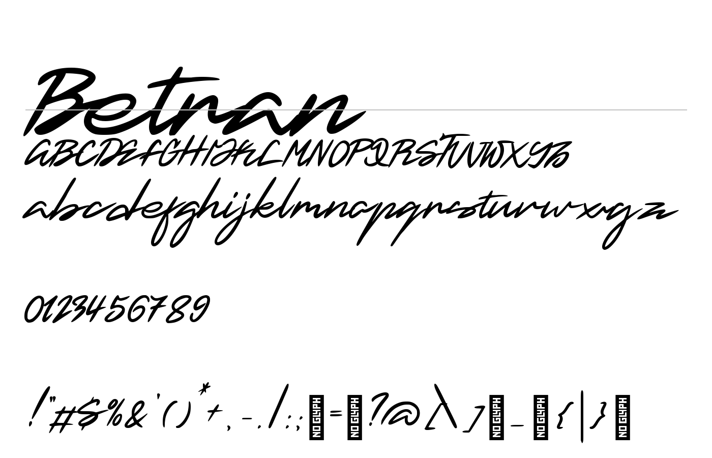 Betran Font preview