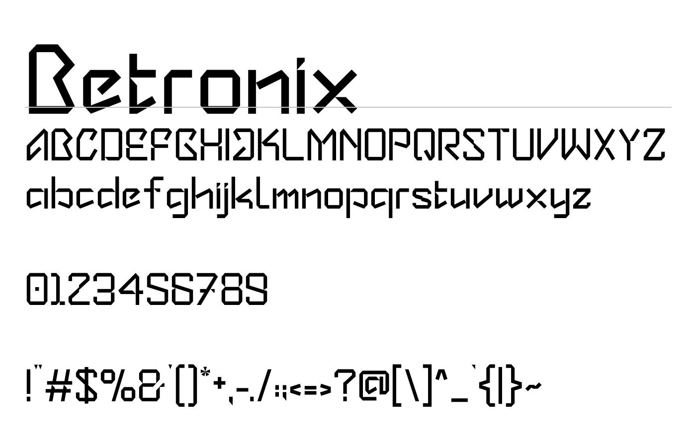 Betronix Font preview