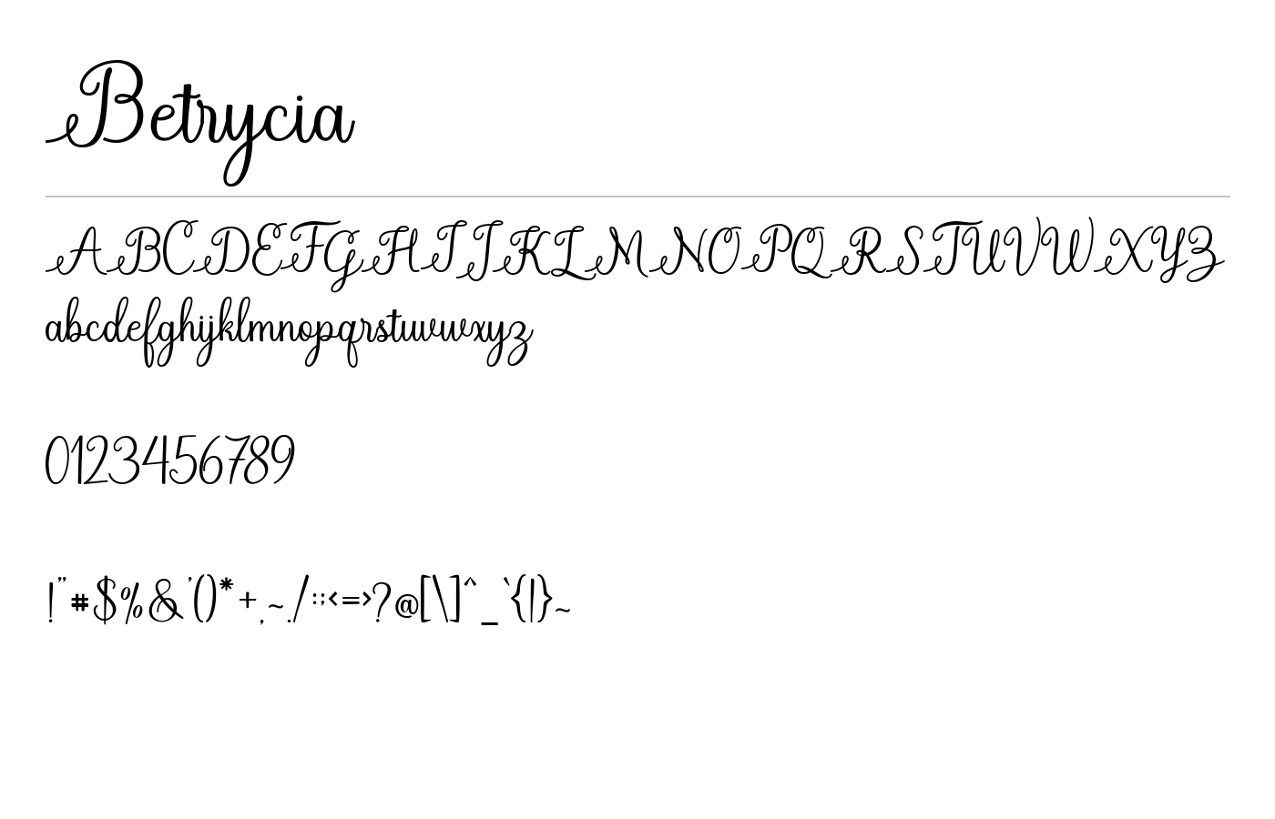 Betrycia Font preview
