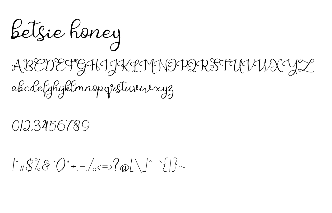 betsie honey Font preview