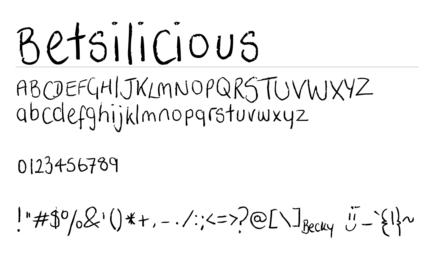 Betsilicious Font preview