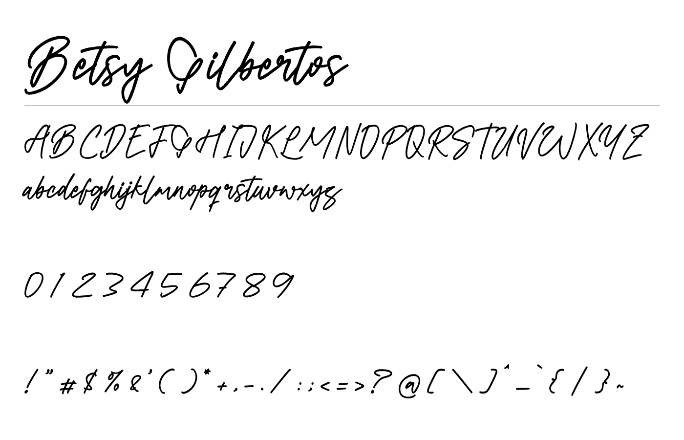 Betsy Gilbertos Font preview